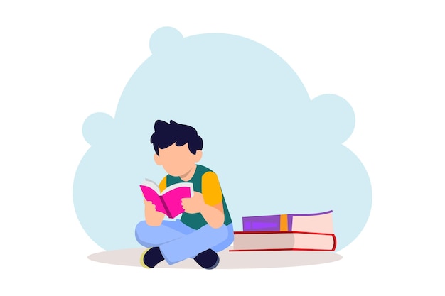 Ilustración del diseño plano del Día Mundial del Libro