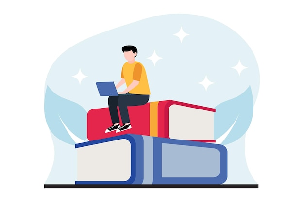 Ilustración del diseño plano del Día Mundial del Libro