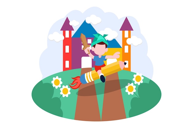 Ilustración de diseño plano para el Día de los Niños