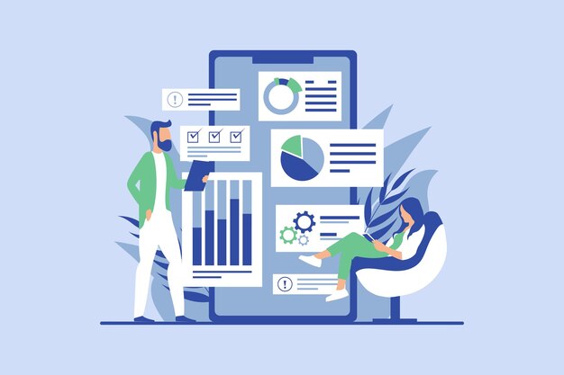 Ilustración de diseño plano de discusión de negocios
