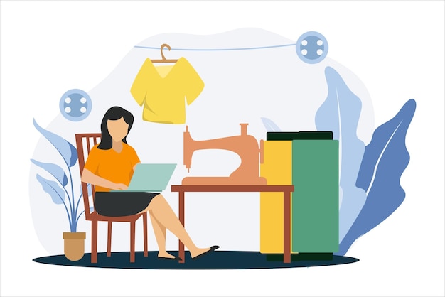 Ilustración de diseño plano de diseñador de moda