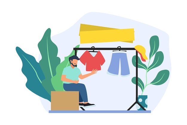 Ilustración de diseño plano de diseñador de moda