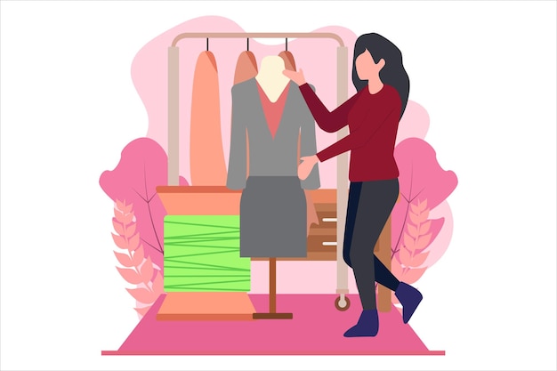Ilustración de diseño plano de diseñador de moda