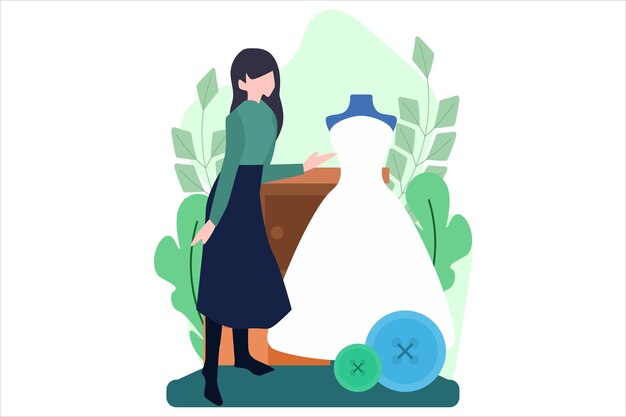 Ilustración de diseño plano de diseñador de moda