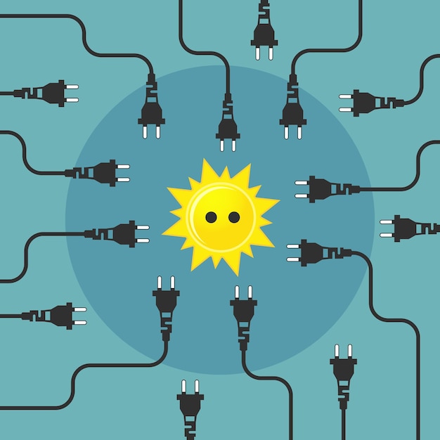 Vector ilustración de diseño plano de energía solar