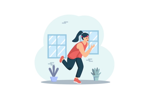 Ilustración de diseño plano de entrenamiento y deporte