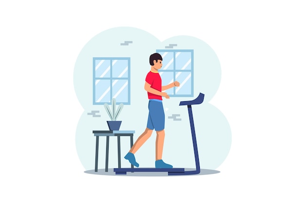 Ilustración de diseño plano de entrenamiento y deporte