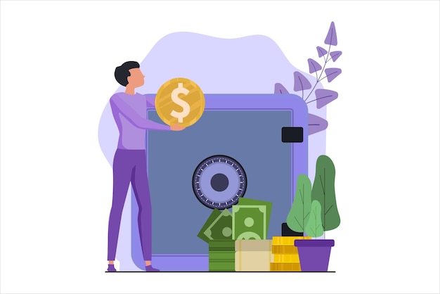 Ilustración de diseño plano de finanzas empresariales