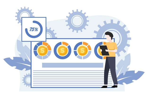 Vector ilustración de diseño plano de finanzas empresariales