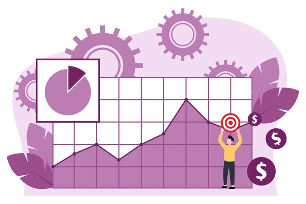 Vector ilustración de diseño plano de finanzas empresariales