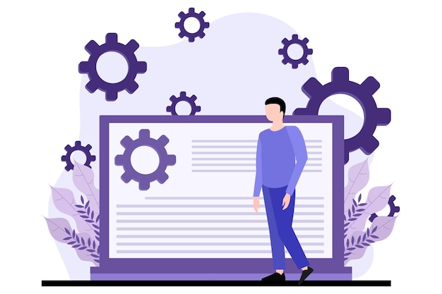 Ilustración de diseño plano de gestión empresarial