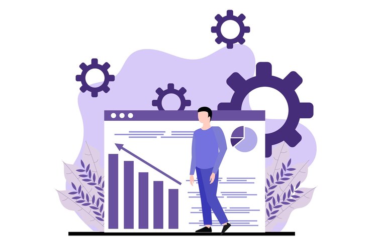Vector ilustración de diseño plano de gestión empresarial