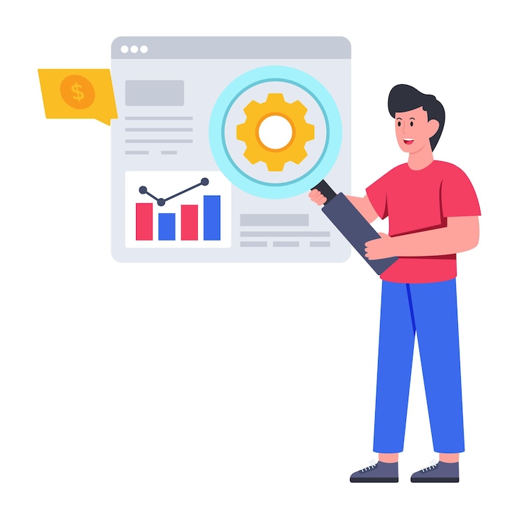 Vector ilustración de diseño plano de gobierno de datos