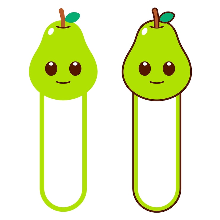 Vector ilustración de diseño plano del marcador de páginas vector pear