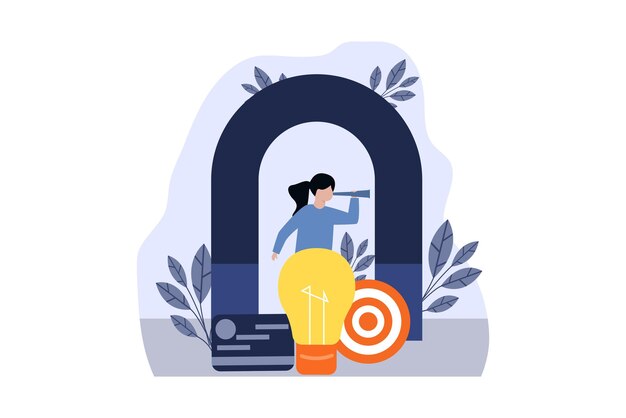 Ilustración de diseño plano de marketing empresarial