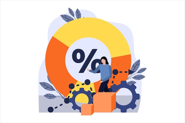 Ilustración de diseño plano de marketing empresarial