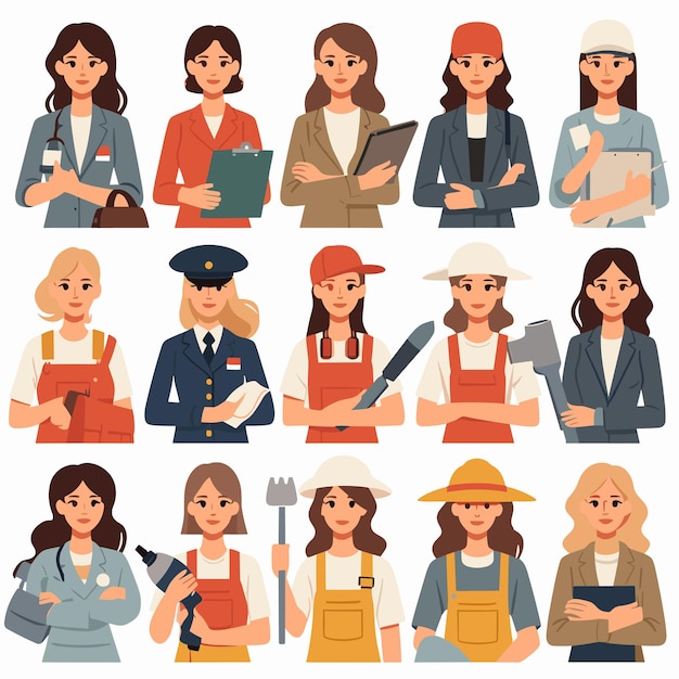Una ilustración de diseño plano de una mujer con su trabajo para las vibraciones del día de la mujer