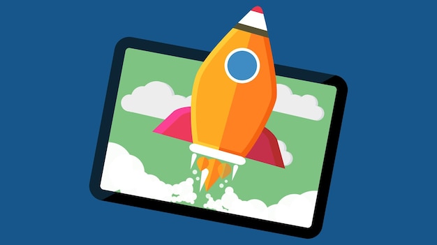 Ilustración del diseño plano de la pantalla de la computadora portátil