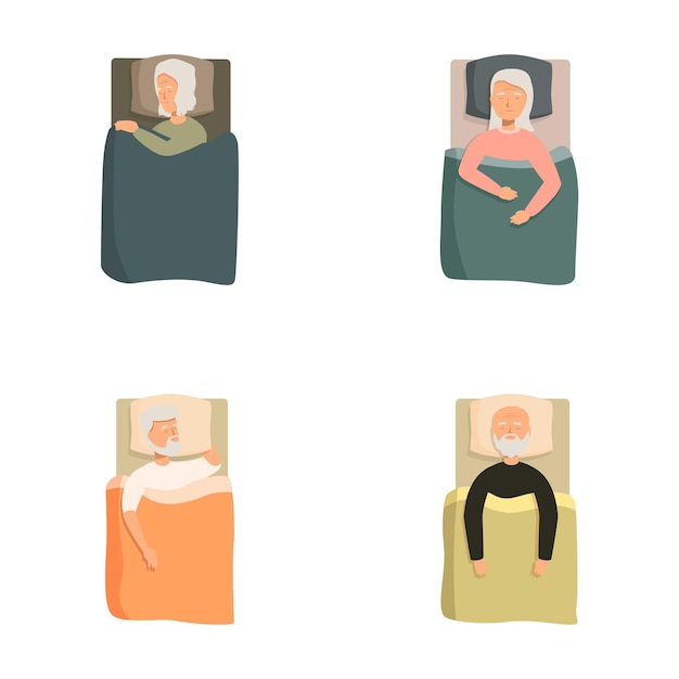 Ilustración de diseño plano de personas mayores que descansan