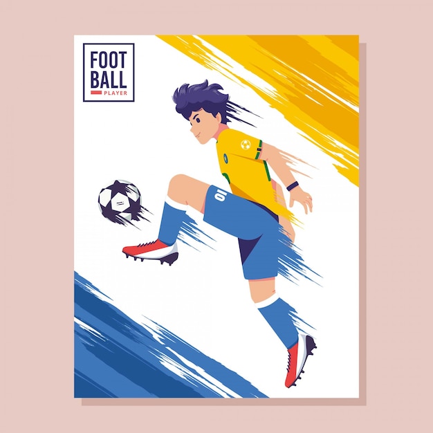 Ilustración de diseño plano de póster de fútbol