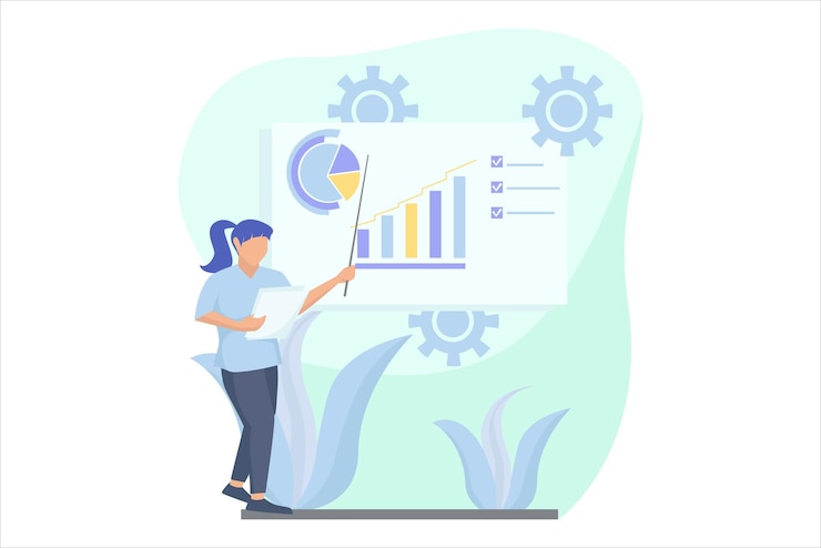 Vector ilustración de diseño plano de presentación de negocios