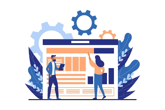 Ilustración de diseño plano de presentación de negocios