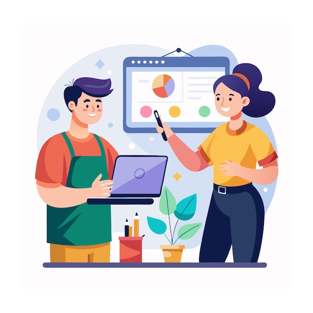 Ilustración de diseño plano de soporte al cliente