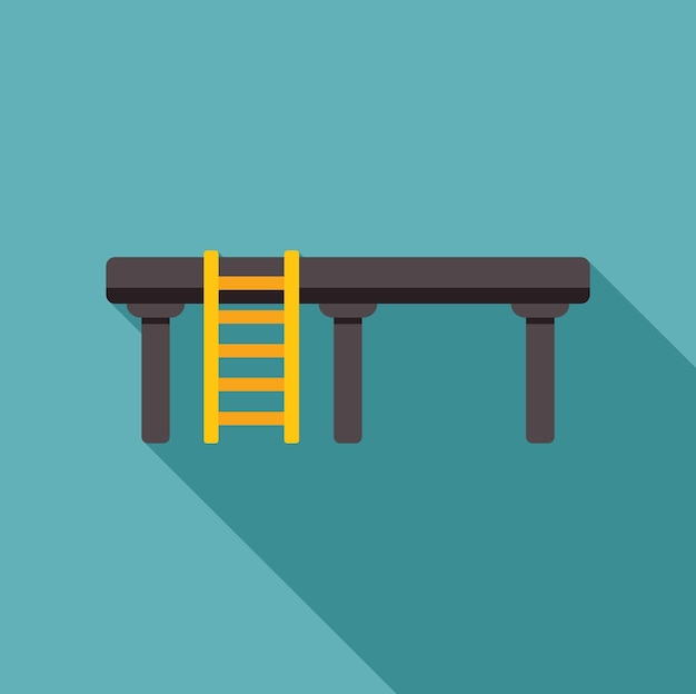 Ilustración de diseño plano de tierra de una gran tubería industrial con escalera