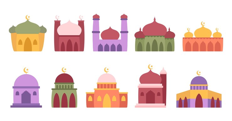 Vector ilustración de diseño plano vectorial del elemento de la mezquita