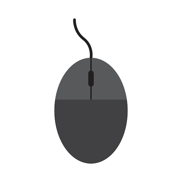 Ilustración de diseño plano vectorial del icono del ratón aislado con fondo blanco