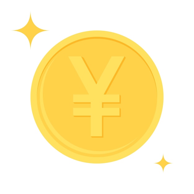 Vector ilustración de diseño plano de yen japonés de oro o moneda de yuan chino concepto de negocios y finanzas