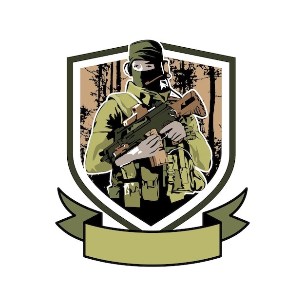 Ilustración Diseño De Plantilla De Logotipo De Fuerza Especial Del Ejército Militar