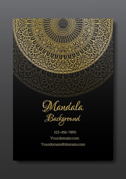 Ilustración de diseño de plantilla de tarjeta de visita de mandala.