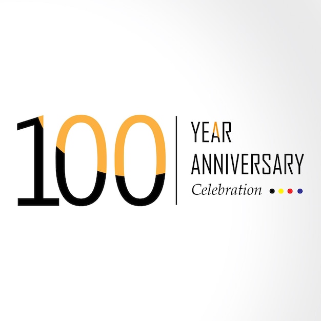 Ilustración Diseño Plantilla Vector Aniversario 100 Años Sobre Fondo Blanco Elegante Naranja