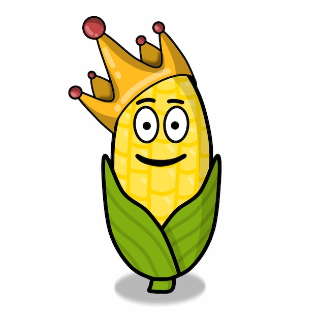 Ilustración de diseño de plantilla de vector de carácter de maíz lindo
