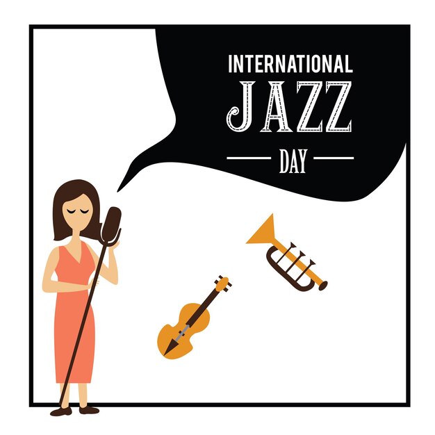 Ilustración de diseño de plantilla de vector de día internacional de jazz