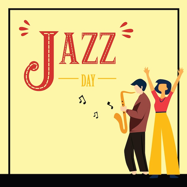 Ilustración de diseño de plantilla de vector de día internacional de jazz