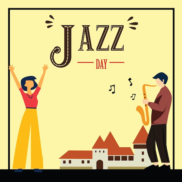 Ilustración de diseño de plantilla de vector de día internacional de jazz