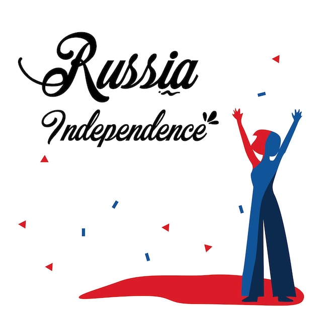 Ilustración de diseño de plantilla de vector de feliz día de la independencia de Rusia