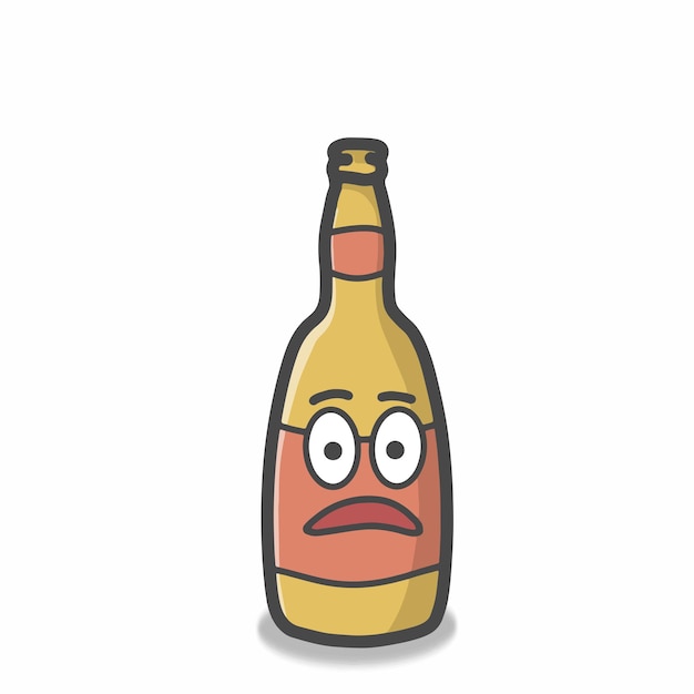 Ilustración de diseño de plantilla de vector de personaje de botella linda