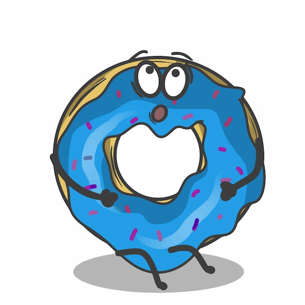 Vector ilustración de diseño de plantilla de vector de personaje de donuts lindos felices