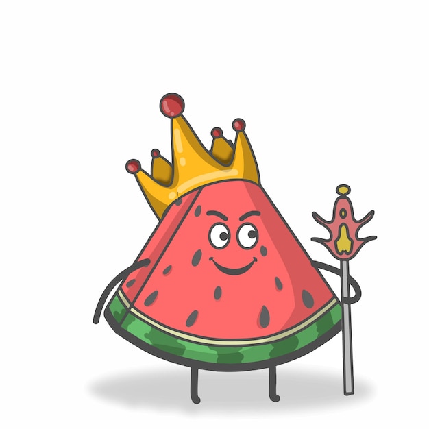 Vector ilustración de diseño de plantilla de vector de personaje de king watermelon