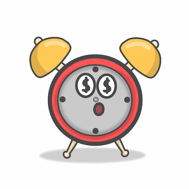 Vector ilustración de diseño de plantilla de vector de personaje de reloj lindo