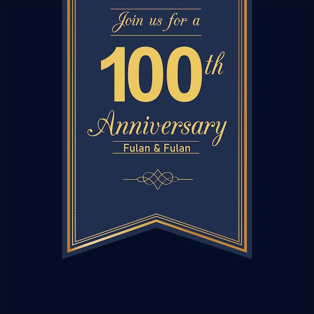 Ilustración de diseño de plantilla vectorial de celebración de aniversario de 100 años