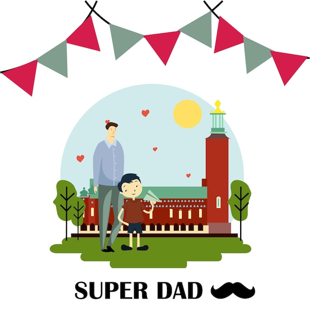 Ilustración de diseño de plantilla vectorial de celebración del día del padre feliz