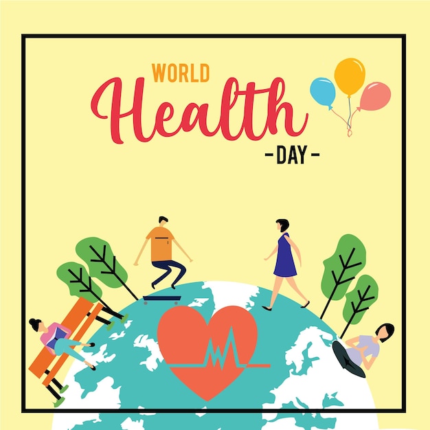 Ilustración de diseño de plantilla vectorial del día mundial de la salud