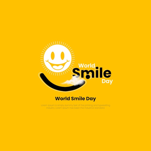 Ilustración de diseño de plantillas vectoriales del día mundial de la sonrisa, anuncios creativos.