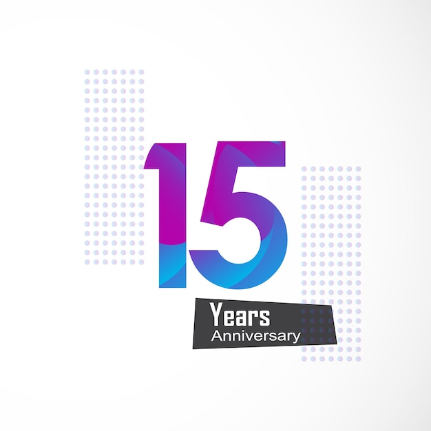 Ilustración de diseño de plantillas vectoriales de logotipo de aniversario de 15 años