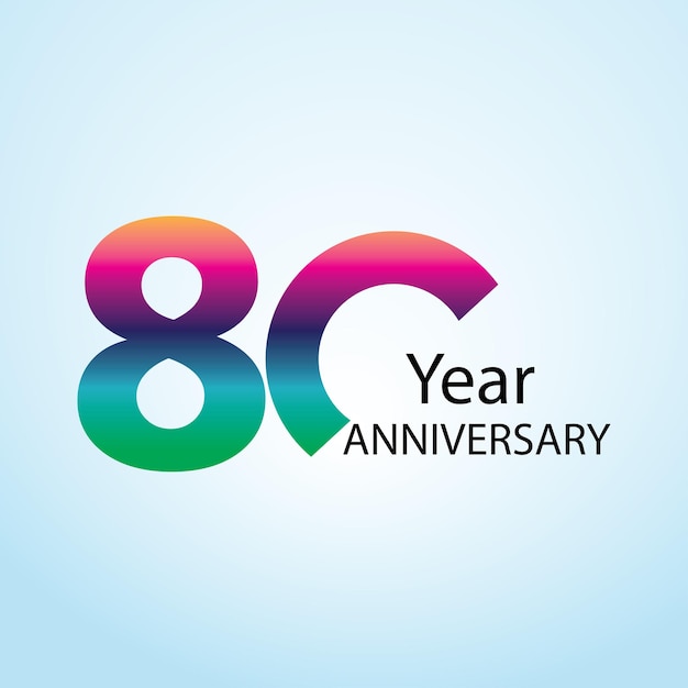 Ilustración de diseño de plantillas vectoriales de logotipo de aniversario de 80 años