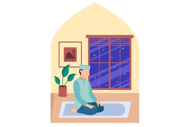 Ilustración del diseño de Ramadan Kareem Flat